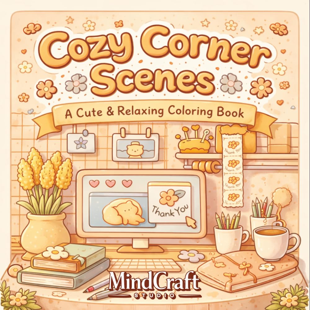 Cozy Corner Scenes: A Cute & Relaxing Coloring Book for Stress Relief, Mindfulness & Cozy Vibes