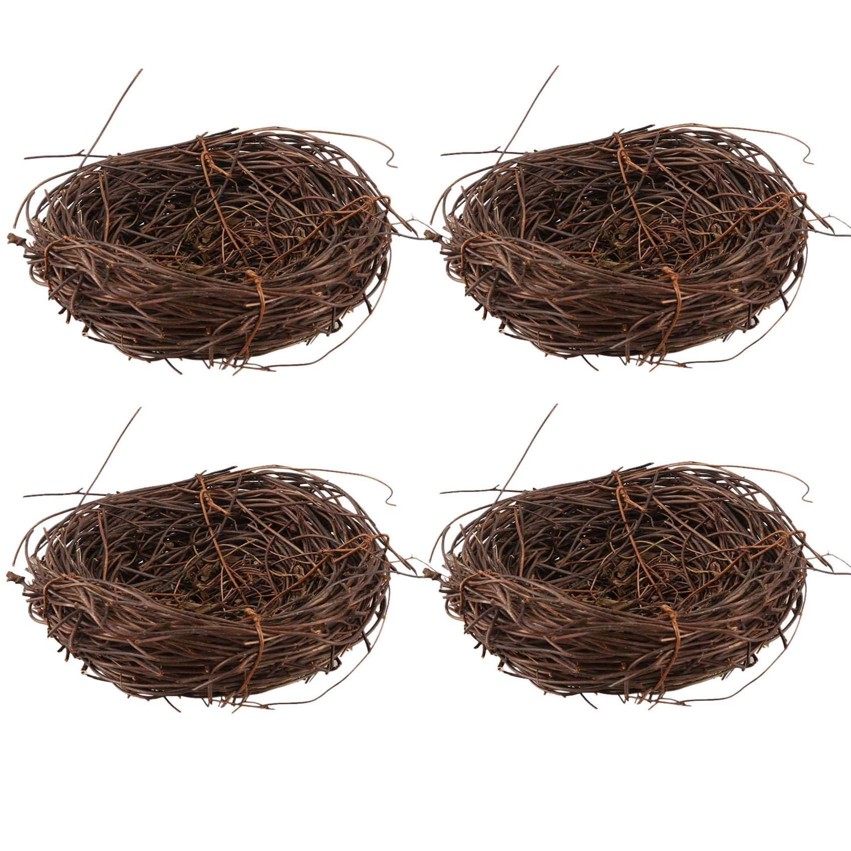 Vjsujehgy 4X Handmade Vine Bird Nest Home Nature Craft Holiday for Photo Garden Decor