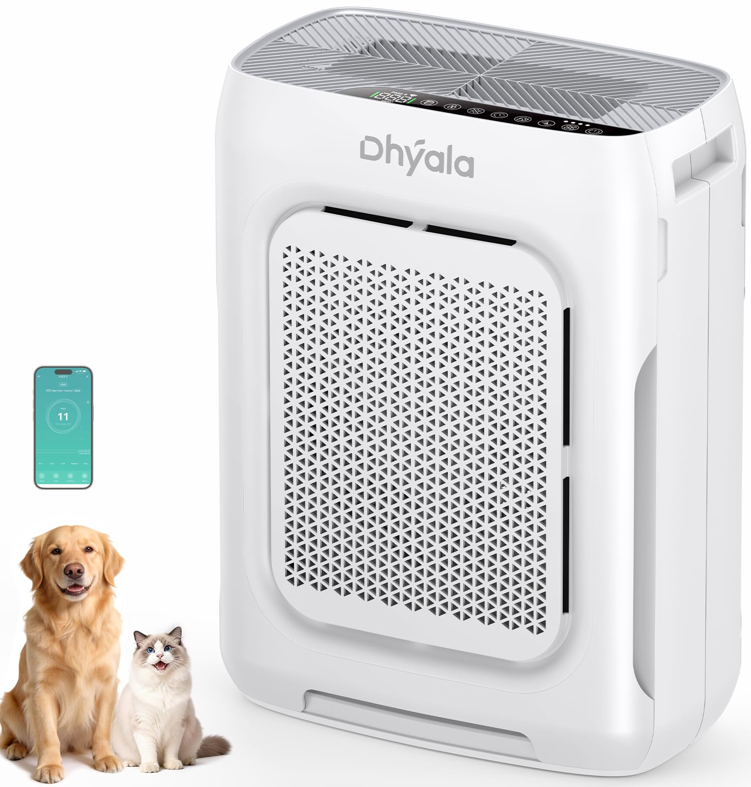 AirPurifier: HEPA, WiFi, 3000Ft², Pet-Friendly, Quiet Sleep Mode