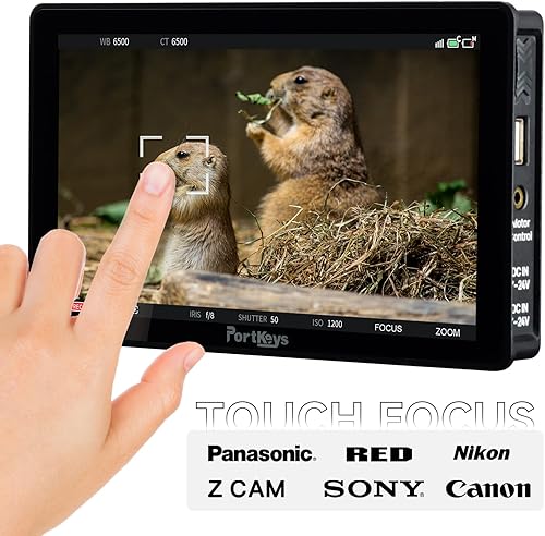 Miniatura 2 de Portkeys BM7 II DS Monitor de cámara 7 "2200nit Pantalla dividida Monitor de campo de aluminio Shell 3G SDI entradasalida congelación marco táctil