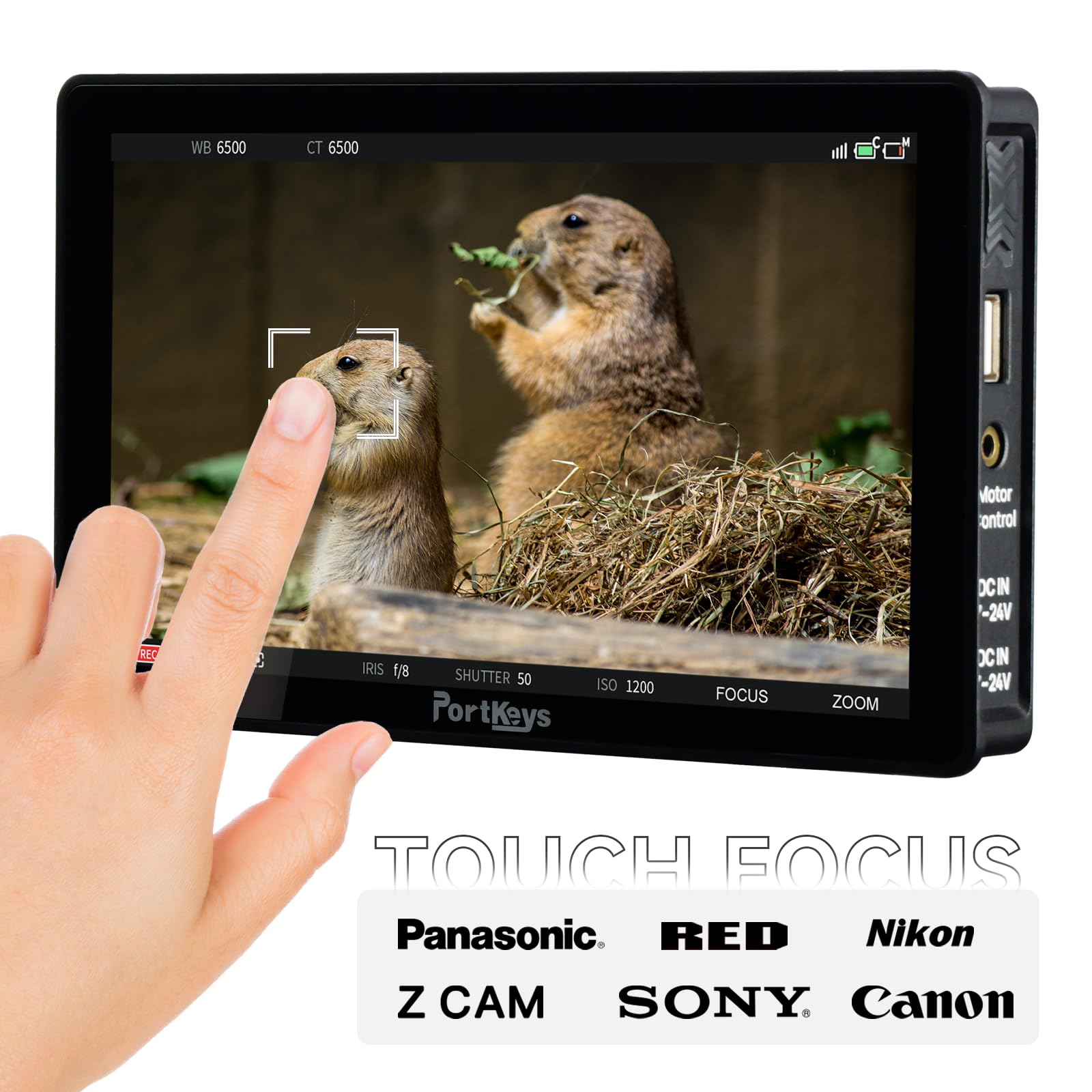 Portkeys BM7 II DS Kamera Monitor 7 Zoll 2200nits 3G-SDI HDMI Kamerasteuerung & Touch Focus für A7S III FX3 FX30 A7M IV Komodo BMPCC 6K 10-Bit HDR Feldmonitor 3D LUT Waveform Split Screen