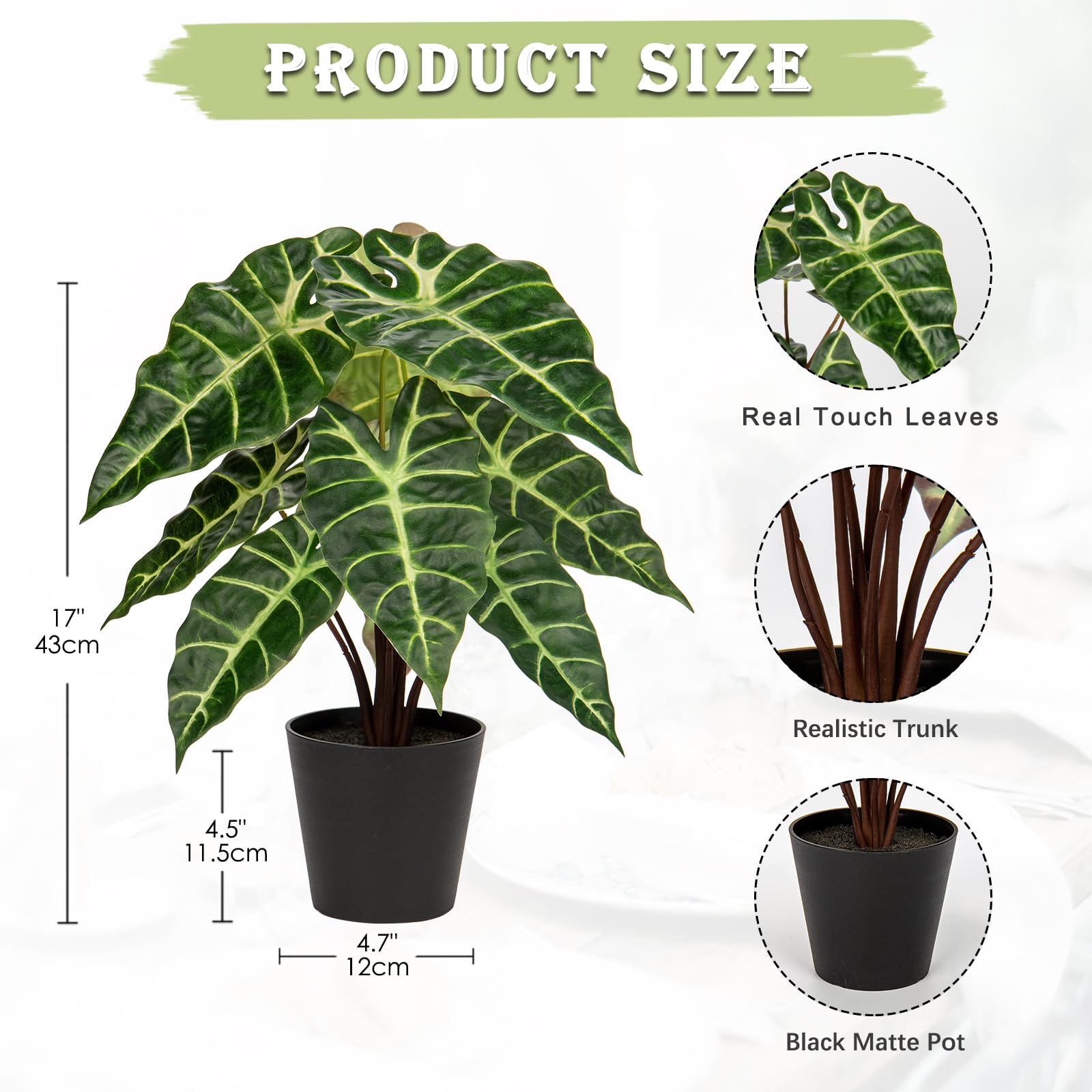 Amazon.com: Briful Fake Plant Real Touch Artificial Alocasia