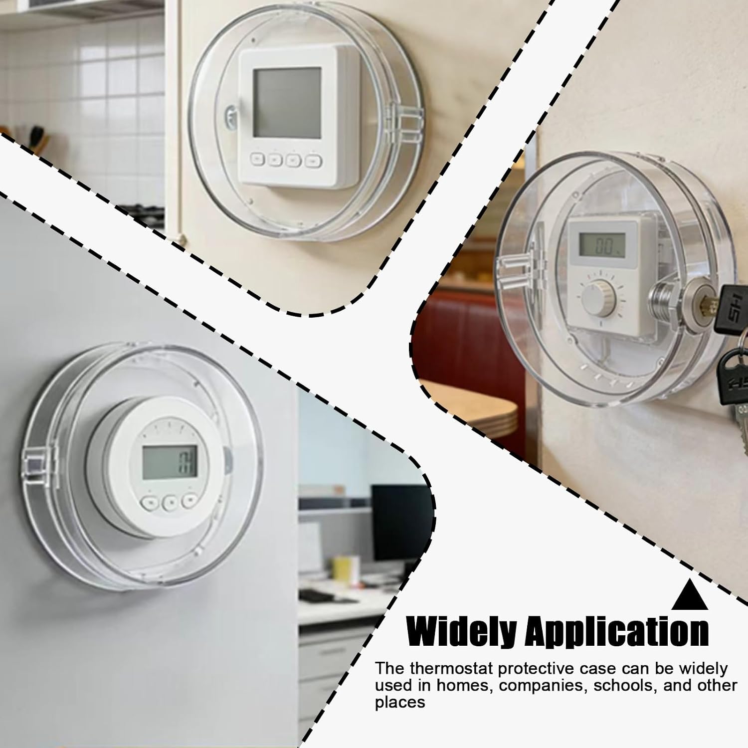 Round Thermostat Lock Box with Key, Clear Wall Universal Thermostat Guard Cover, 2026 Upgrade Model, Fits Round Nest Thermostat (5.31"x5.31"x1.96") or Smaller