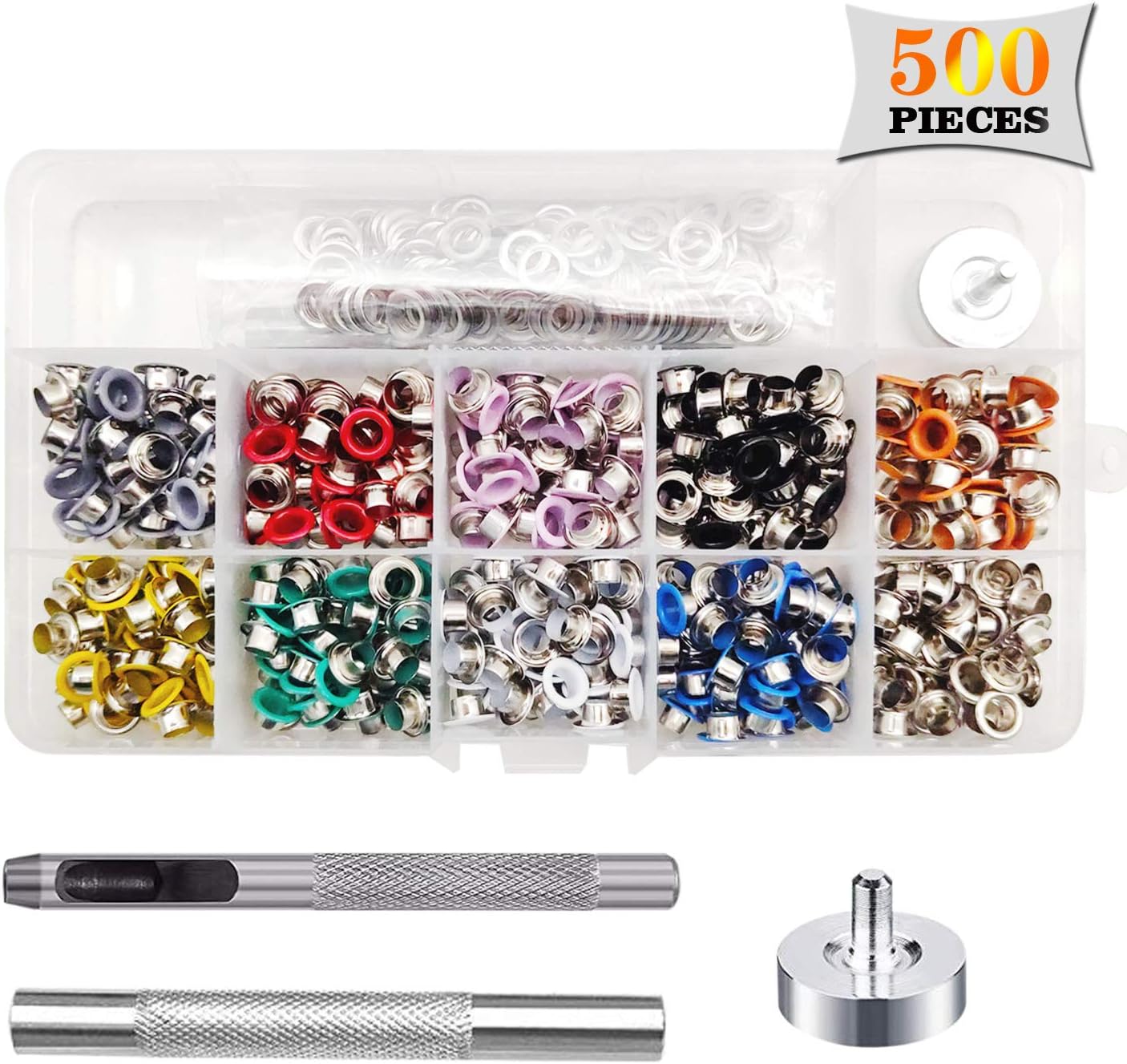 Fuman Forest 3/16 inch MultiColor Grommet Kit,500 Sets