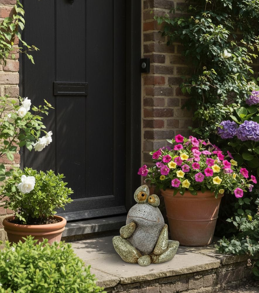 MF Gartenfigur Steinfrosch Oskar aus Magnesia 25cm Frosch
