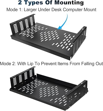 Adjustable Under Desk Mount for Small Form Factor SFF Computers and PCs
