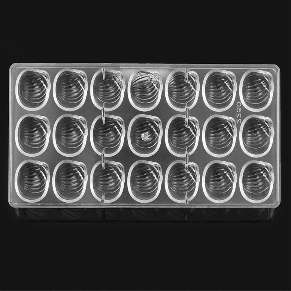 Valink Transparent Vak 21 Holes Diy Cake Chocolate Mold,Candy Making Tool,Sea Snail Shaped Polycarbonate Bakery Pastry Baking Pan,Ice Tray,Bakeware Tray Moulds,Kitchen Baking Supplies - 27.5X13.5x2.3cm