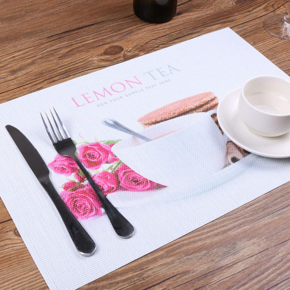 Lot de 4 Set de Table en PVC - Lavables, Antidérapants, Faciles à Nettoyer, pour hôtels, Restaurants, Restaurants - 45 x 30 cm