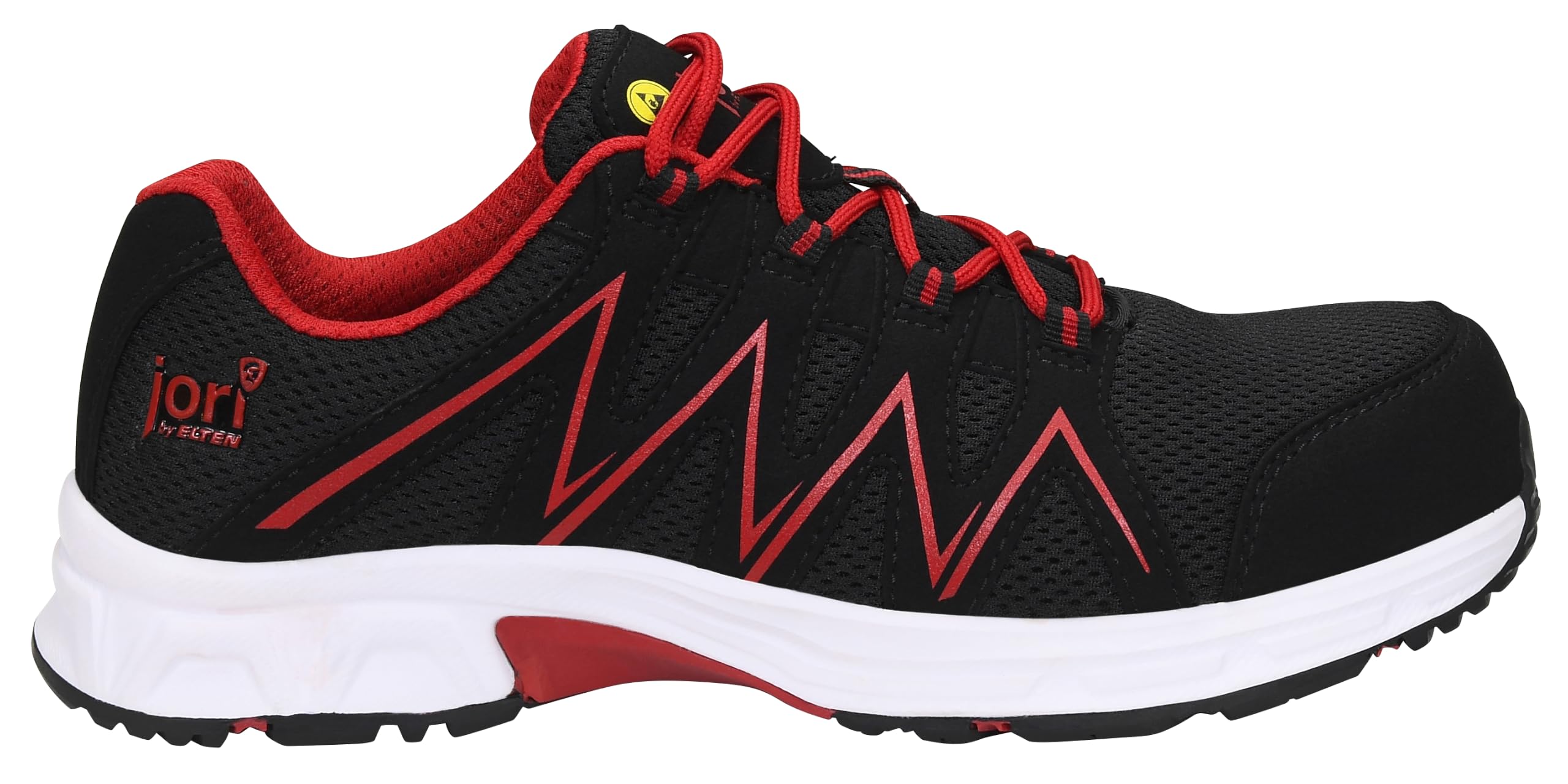 ELTEN jo_Speedy Black-red Low ESD S1PS | Sicherheitsschuhe für Damen & Herren, Kunststoffkappe, leicht, atmungsaktiv
