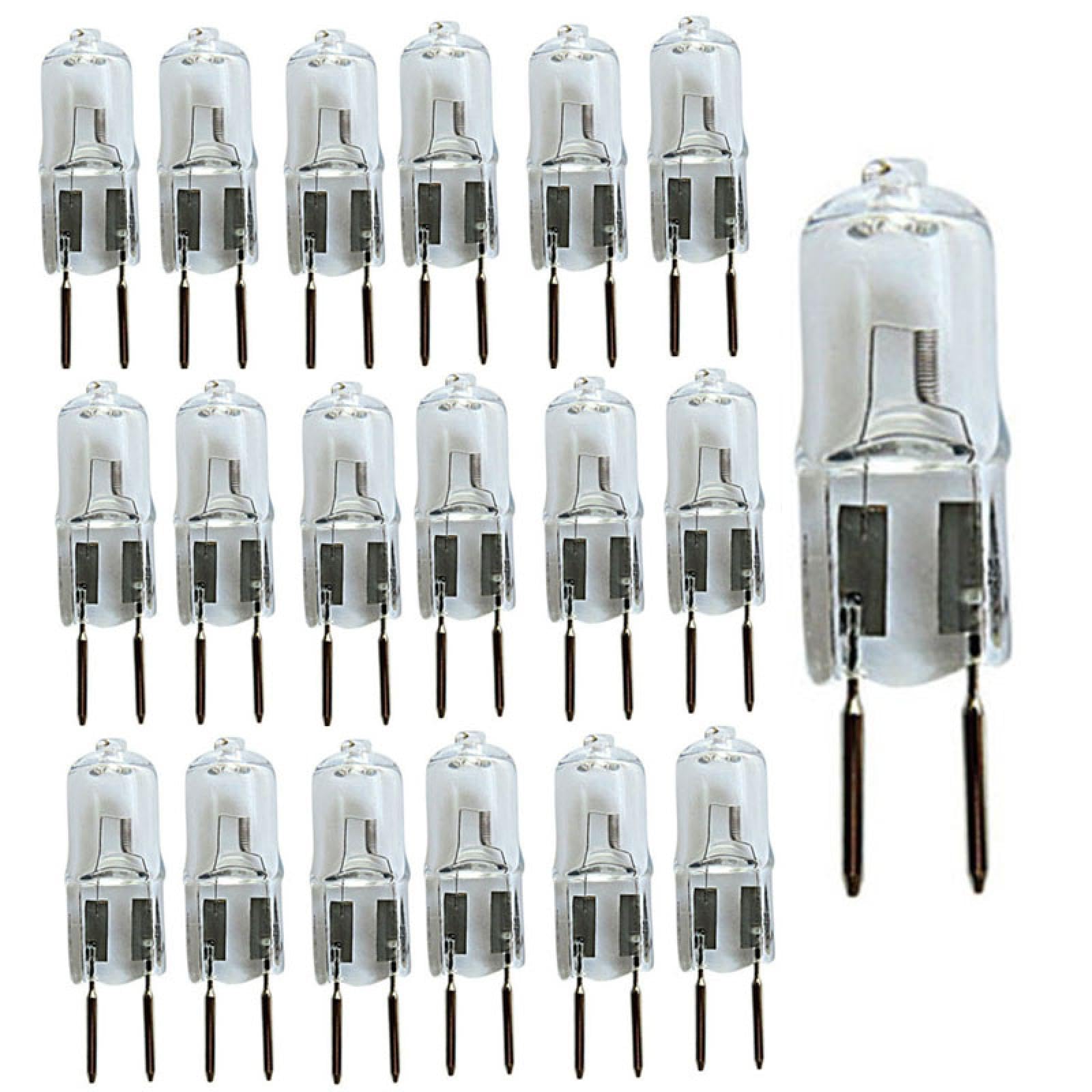 UGEFKMQ 20Pc G6.35 Halogen Lamp 12V 20W GY6.35 Transparent Capsule Bulb Lamp Jc Bi-Pin Base Light Bulb for Home Lighting 50W