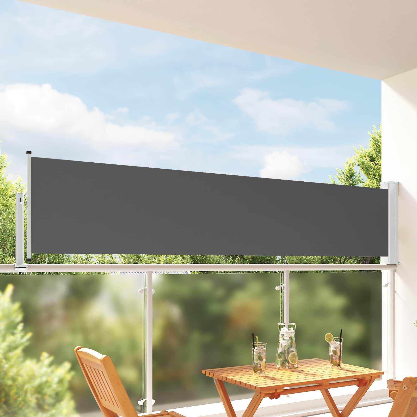 Chowany markiza boczna 100 x 300 cm poliester żelazo