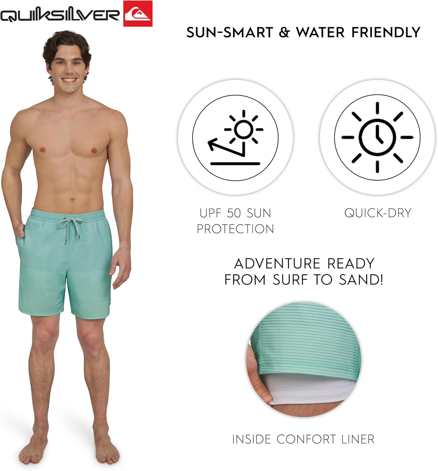 Quiksilver Men's Swimwear Regular Fit Stretchable Comfort Liner Swim Trunks (S-XXL) - Image 3