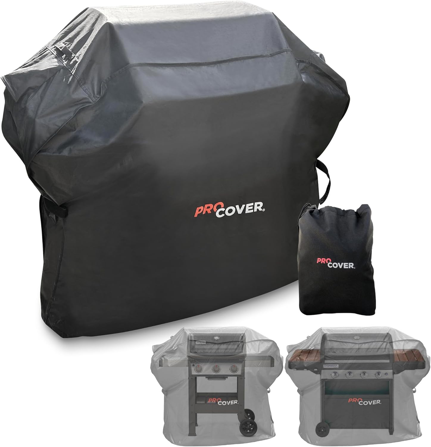 Premium Cover for Outdoor Barbecue and Grill – Waterproof & Durable | Oxford 600D Fabric | Windproof | Professional Quality, Fits All Brands ProCover (46''L x 26''W x 44''H)