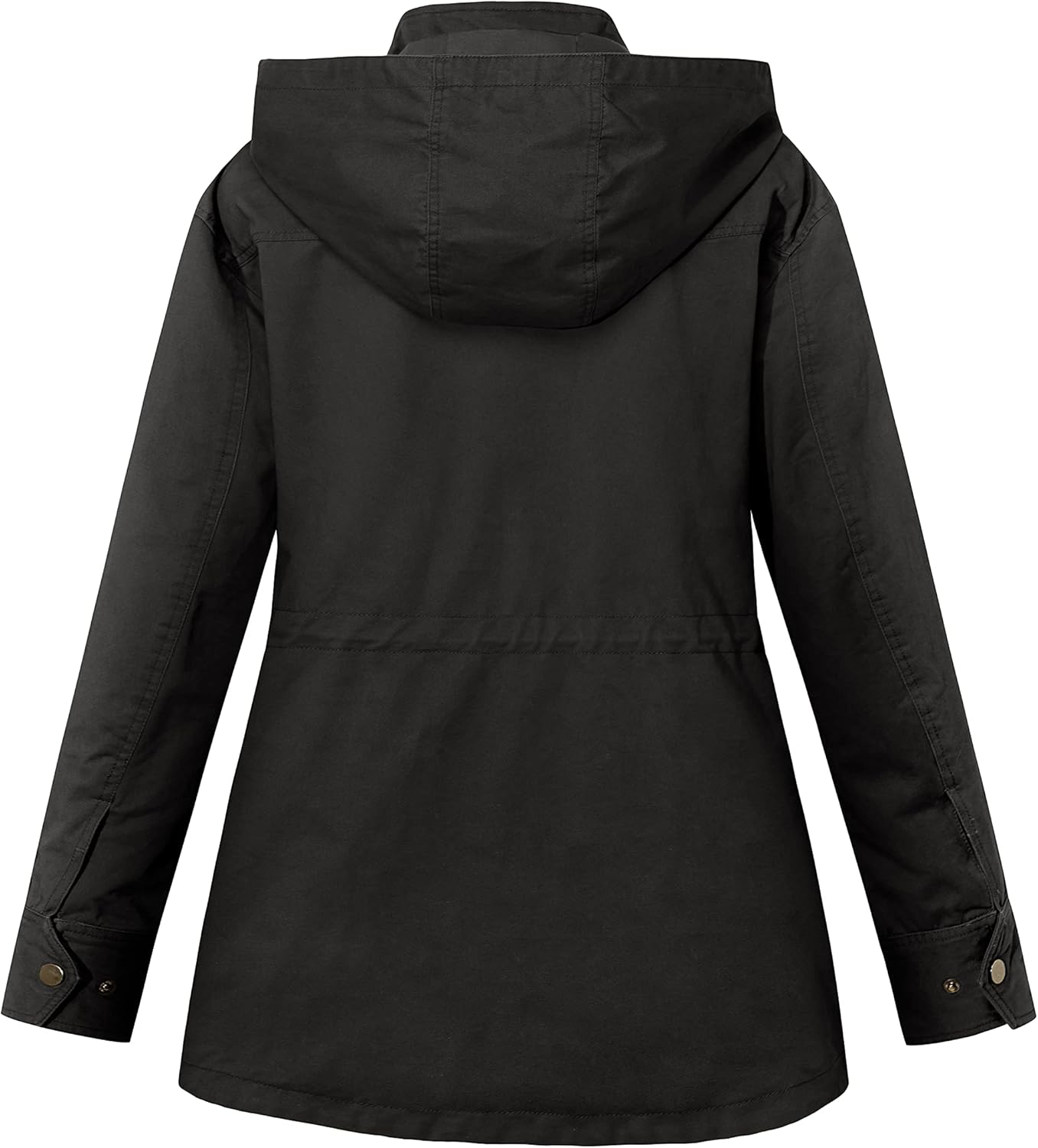 Soularge Women's Plus Size Military Cotton Jacket with Detachable Hood - Image 3