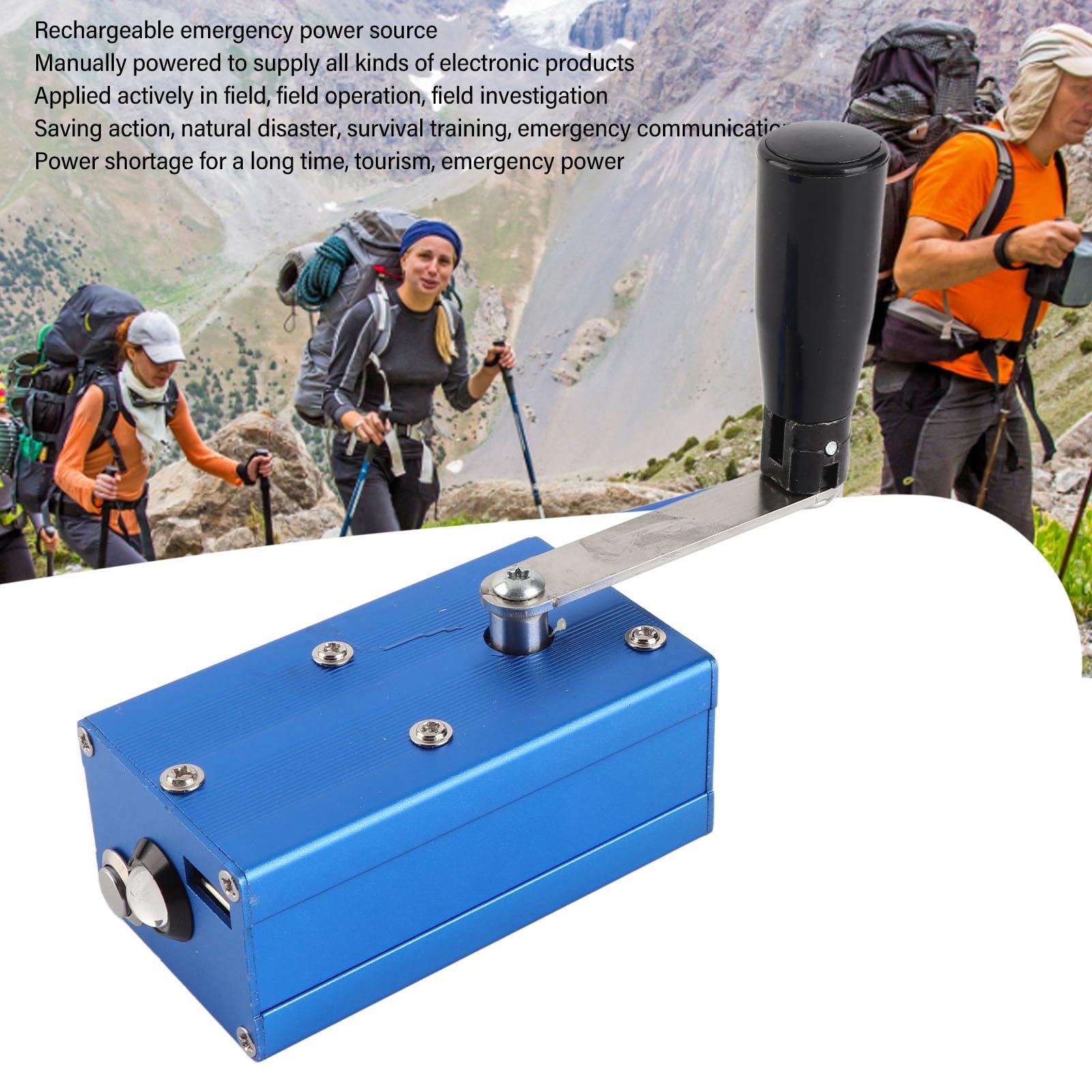 Cargador de Teléfono con Manivela Portátil de Dínamo Manual de Alta Potencia con Luz COB para Camping de Supervivencia de Emergencia