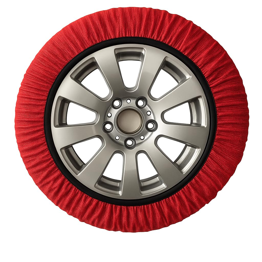 Coppia Calze da Neve Auto Omologate EN 16662-1 Pneumatici 185/65R15 - Compatibili con PEUGEOT 208 DAL 2012 IN POI - Catene in Tessuto Antislittamento Antiscivolo
