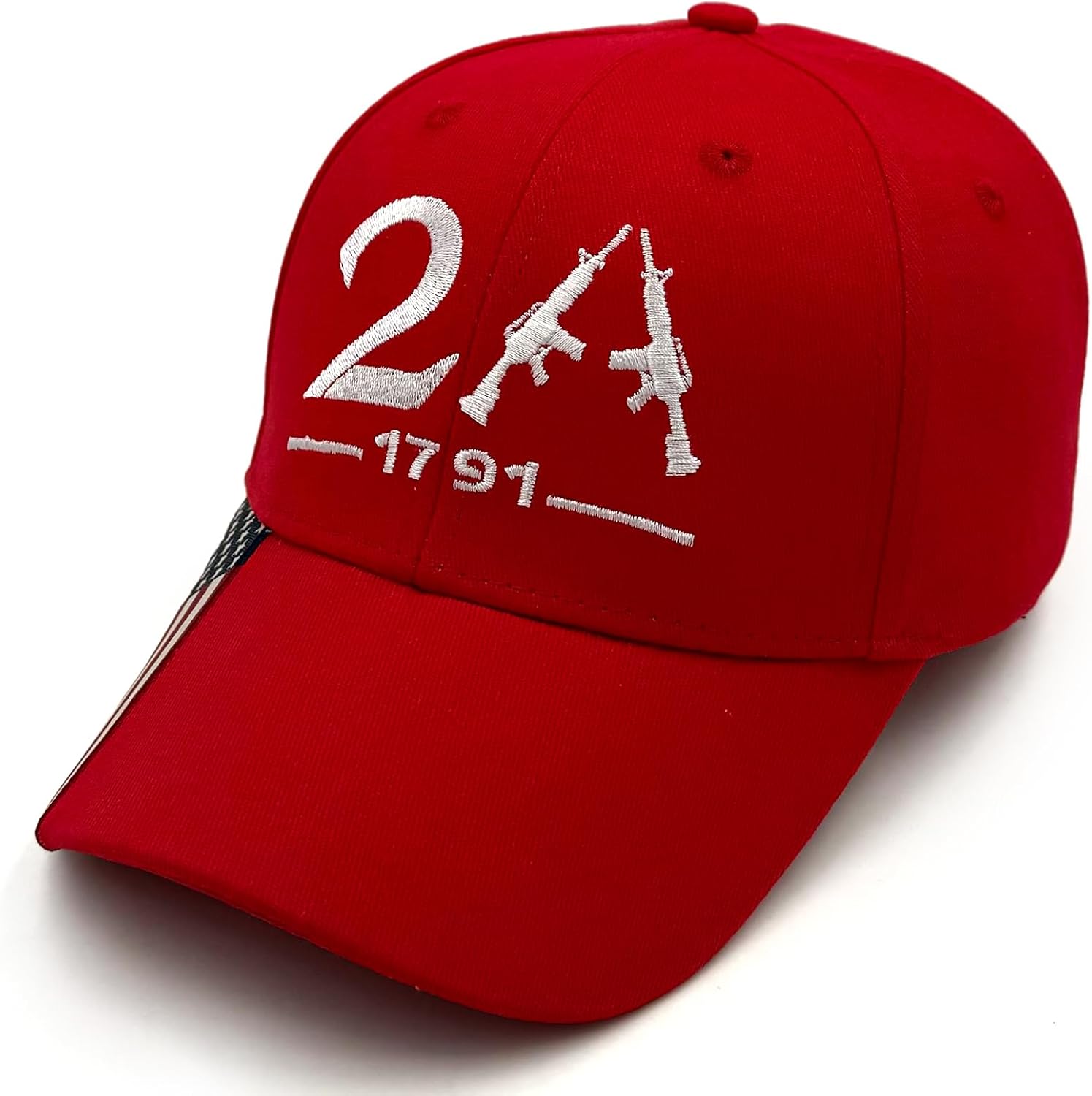 2A 1791 Hats Embroidery Adjustable American Flag Baseball Cap image 2