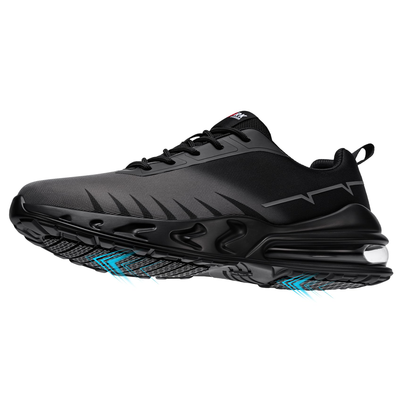 LARNMERN Zapatillas de Cocina Hombre Antideslizante Zapatos de Trabajo Hostelería Transpirable Calzado Sin Punta de Acero Bambas,Negro 42 EU