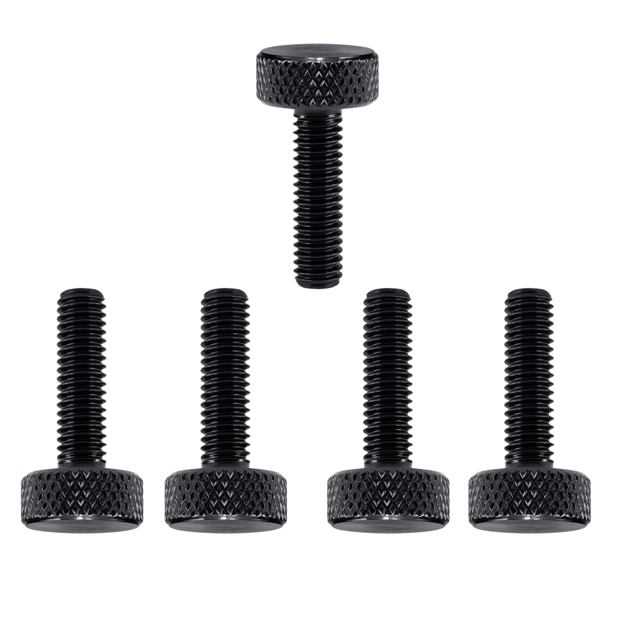 PrecisionGeek M4 Knurled Thumb Screws Aluminium – Hand Tightening Screws for Acrylic, Metal & Wood, 3D Printing, Electronics & DIY (BLACK - 15mm – Pack of 5)
