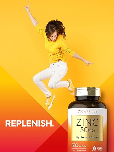 Miniatura 6 de Carlyle Zinc 50mg | 300 tabletas | Suplemento vegetariano, sin OMG y sin gluten | Gluconato de zinc | Fórmula de alta potencia
