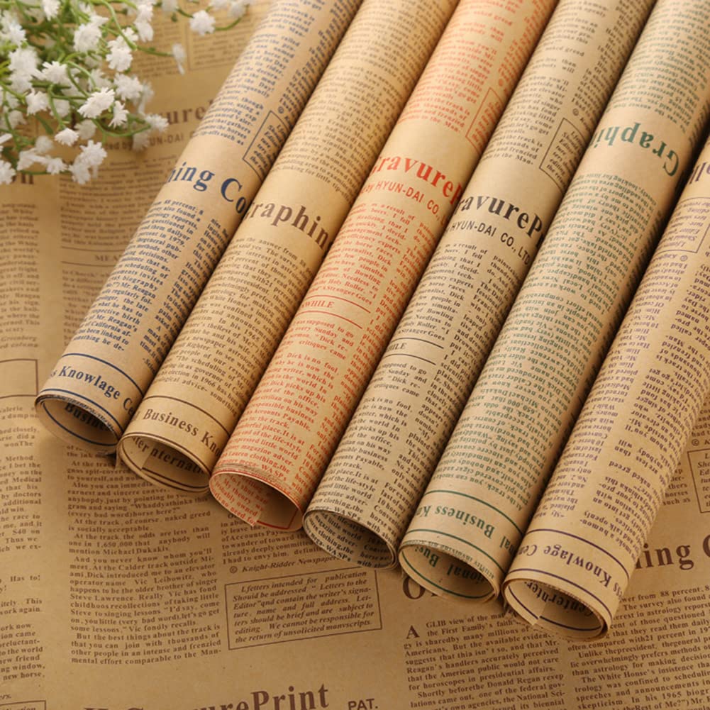 40 Sheets Newspaper Wrapping Paper - 19.75x27.56 Inch Kraft Gift Wrap