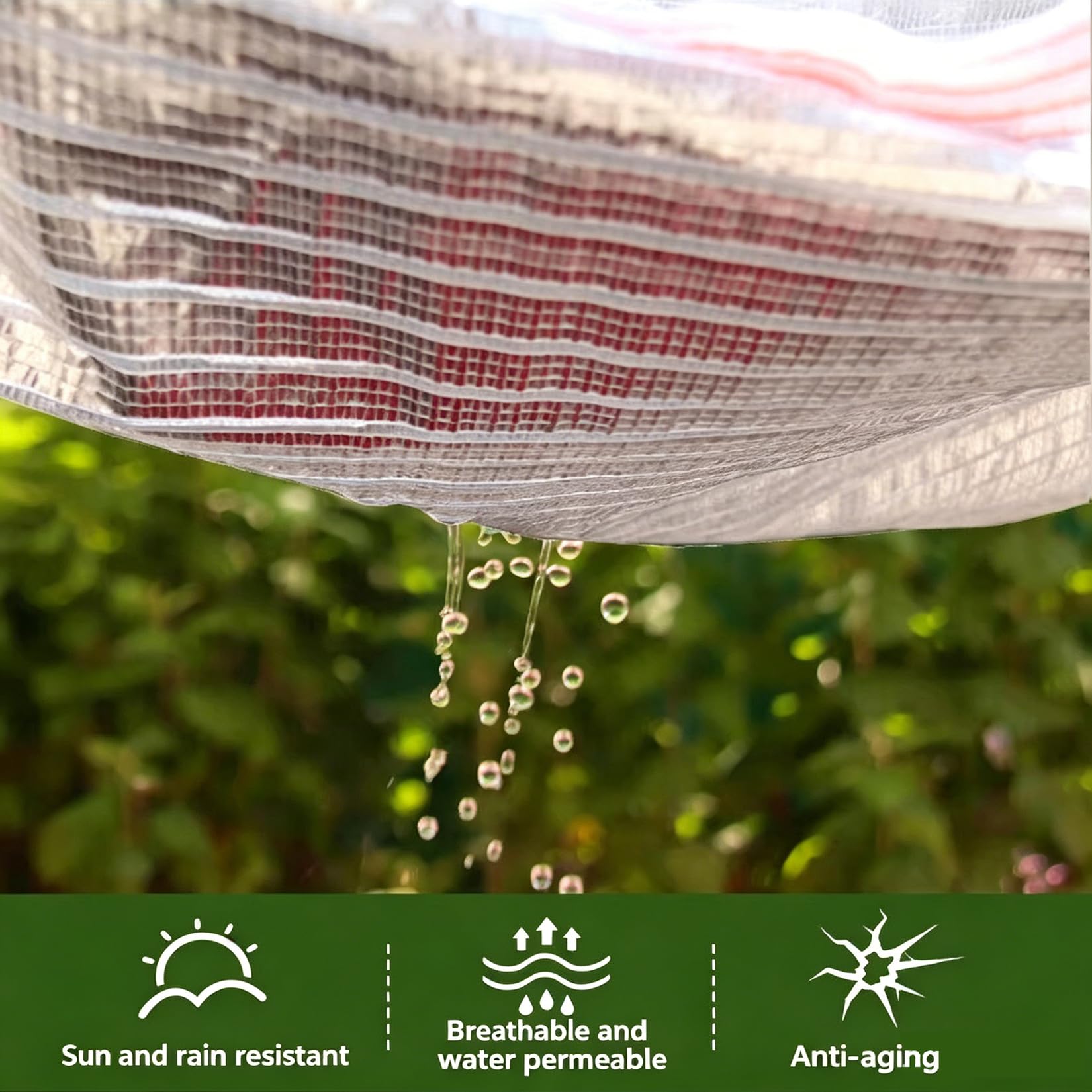 Toile Ombrage Aluminisée 99% UV Réfléchissante HDPE 4 Saisons Jardin | 5x6m Filet d'ombrage anti UV Toile pare-soleil Protection solaire extérieure pour balcon appartement potager plantes