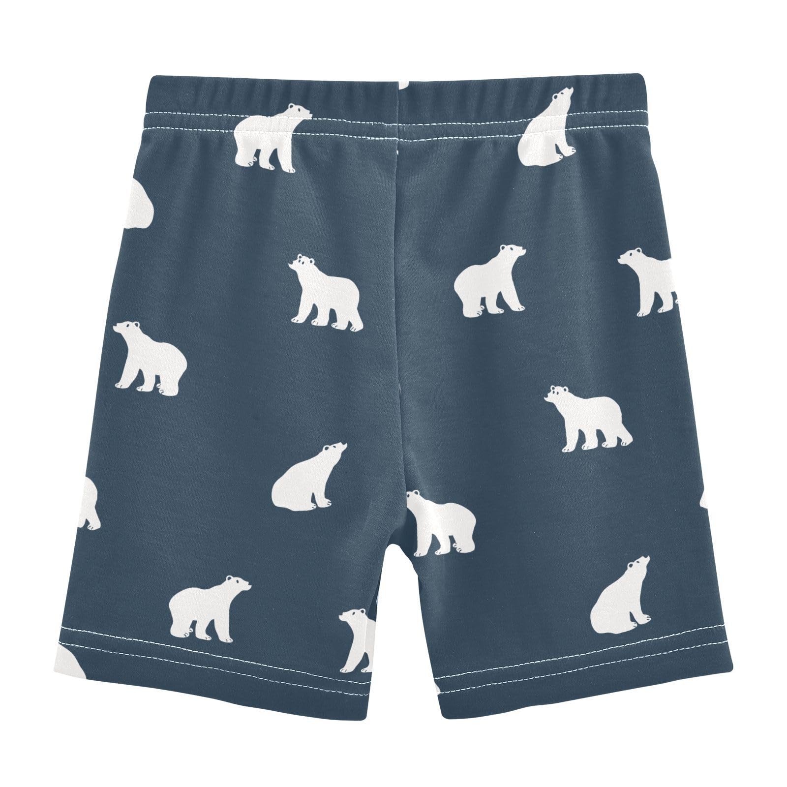 JHKKU Girls Polar Bears Shorts Cotton Cartwheel Bike Kids Biker Under Dress Dance Short Girl Clothes 4T