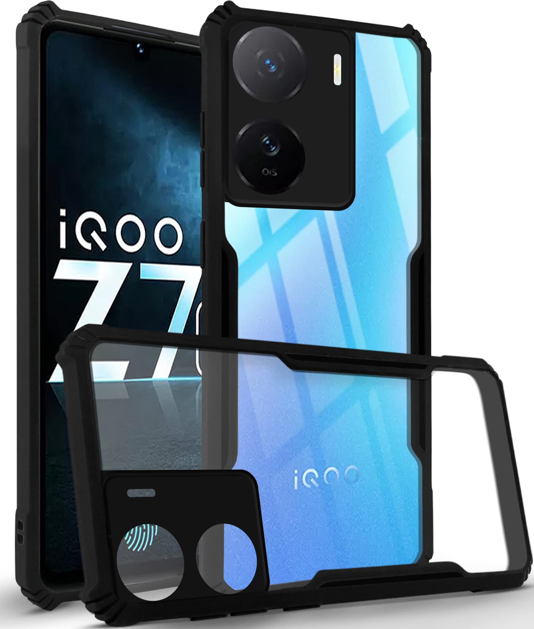 Jkobi Back Cover Case for Vivo IQOO Z7 5G (Shockproof with Polycarbonate Clear Panel | Professional Black) (B0C61VK4VN) Amazon Price History, Amazon Price Tracker