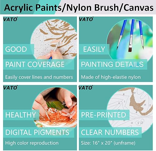 Miniatura 5 de VATO - Pintura por número para personalizar foto para adultos, crea tu propia imagen personalizada