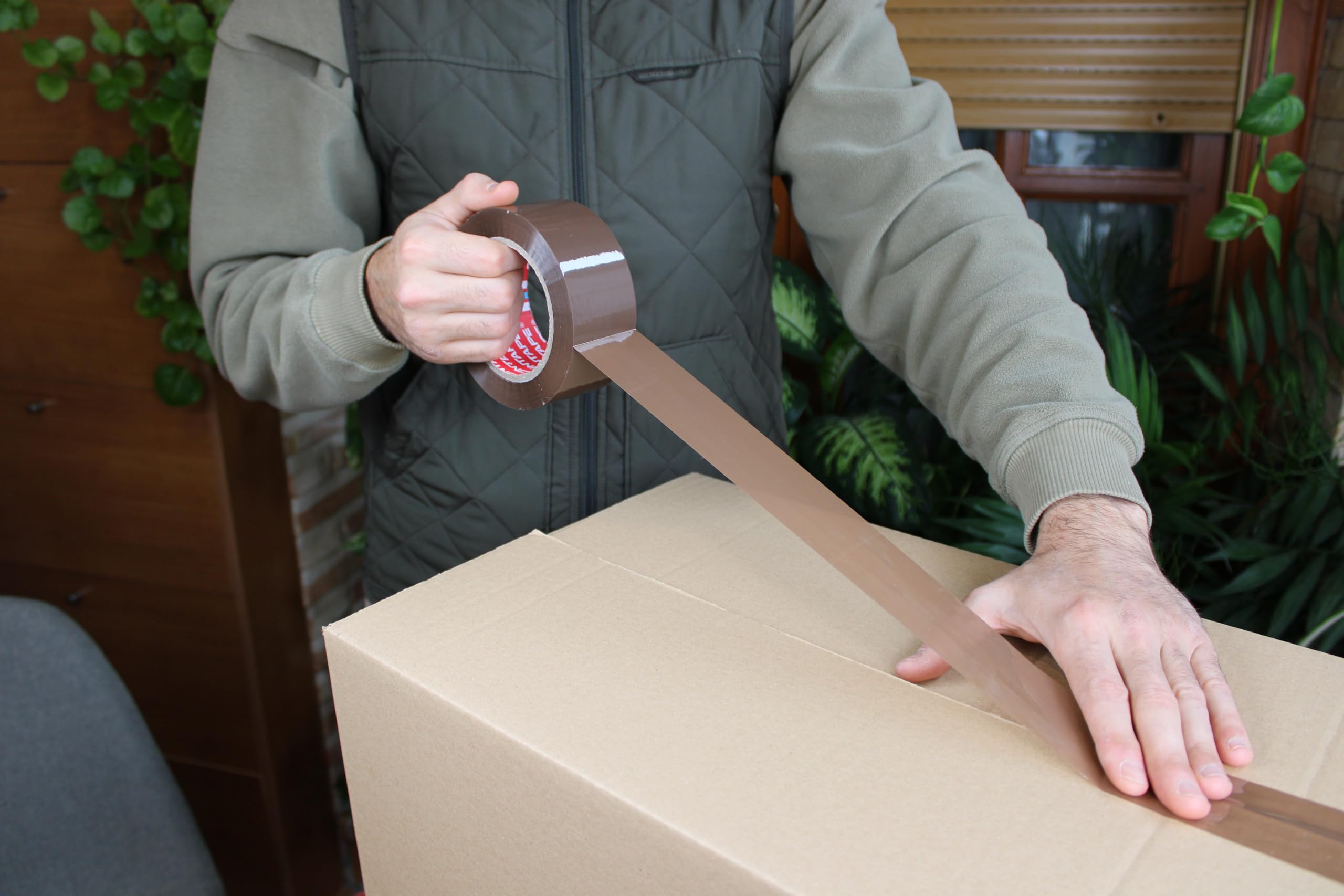 Cinta para Embalar Precinto Marron 48mm×200m Paquete 36 Rollos Cinta de Embalaje extra Fuerte Cintas adhesivas para cajas
