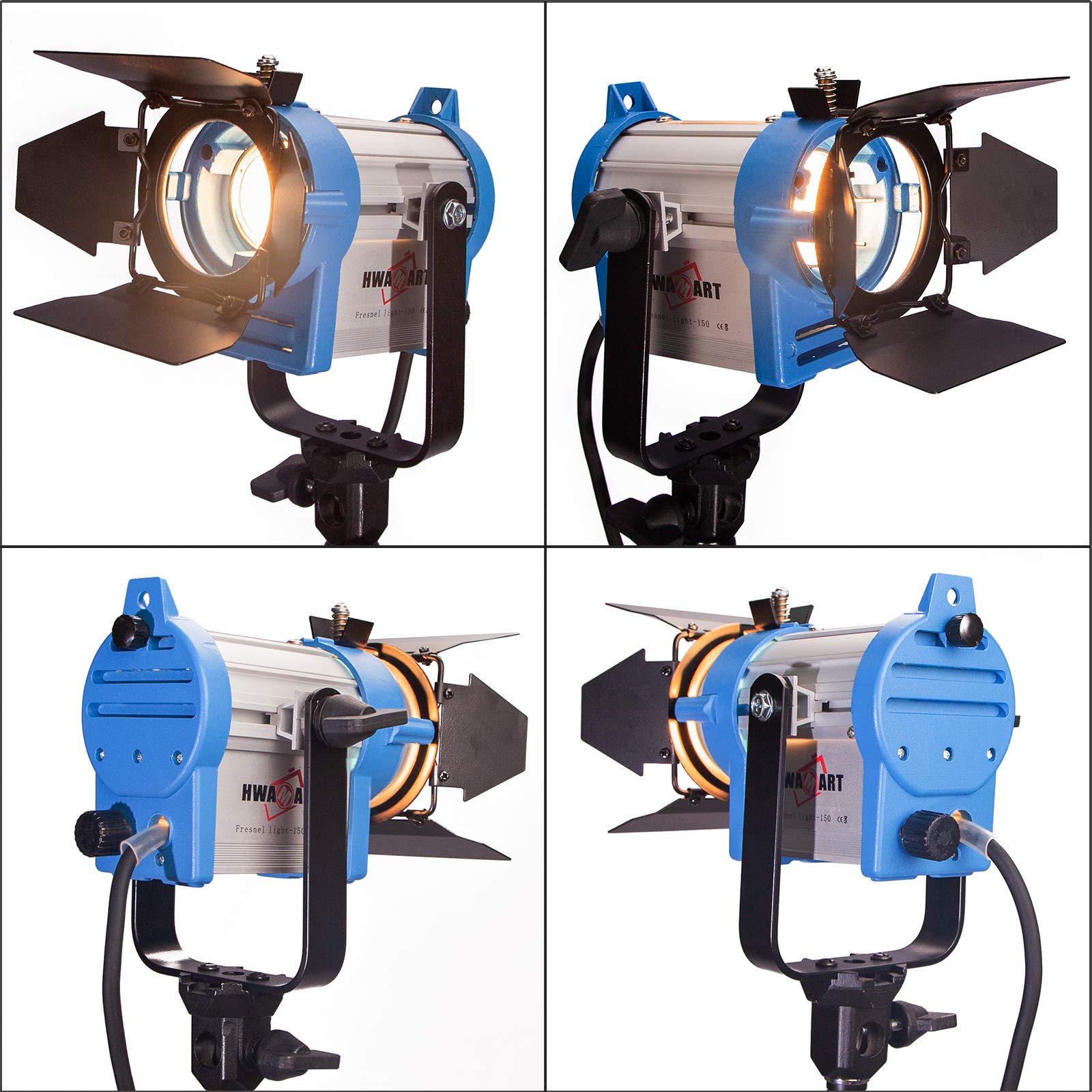 Film Spot Light Kit 150W Fresnel Tungsten Video Continuous Lighting