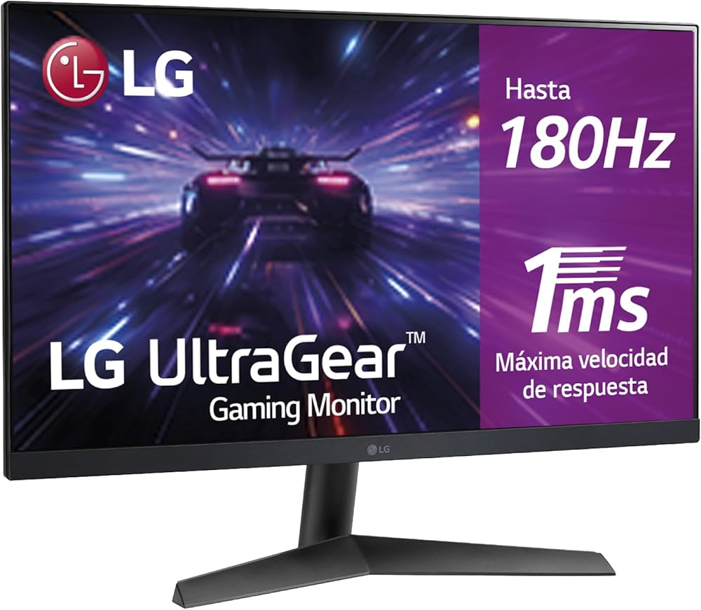 LG 24GS60F-B - Monitor Gaming Ultragear, 24", IPS, 1920x1080, 16:9, 180 Hz, 1 ms/G-Sync Compatible/FreeSync/HDR10, No Curv...
