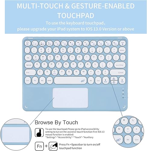Miniatura 5 de Funda con teclado táctil para tablet Xiaomi Pad 66 Pro de 11.0 pulgadas, funda con teclado folio con linda llave redonda, teclado y mouse