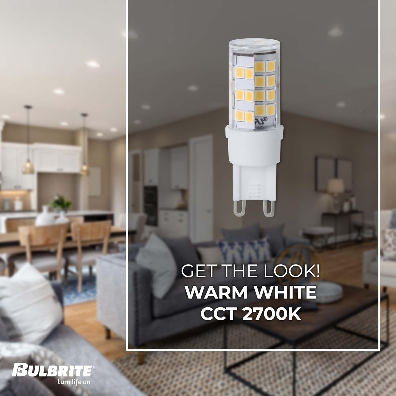 BULBRITE LED T4 BI-PIN (G9) 4.5W DIMMABLE LIGHT BULB 2700K/WARM WHITE 35 INCANDESCENT EQUIVALENT (Pack of 2)