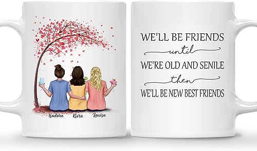 Miniatura 15 de Gossby Taza personalizada para mejor amiga, regalo personalizado para mujeres con diseños, nombres, cumpleaños, regalo de taza de Navidad para 4