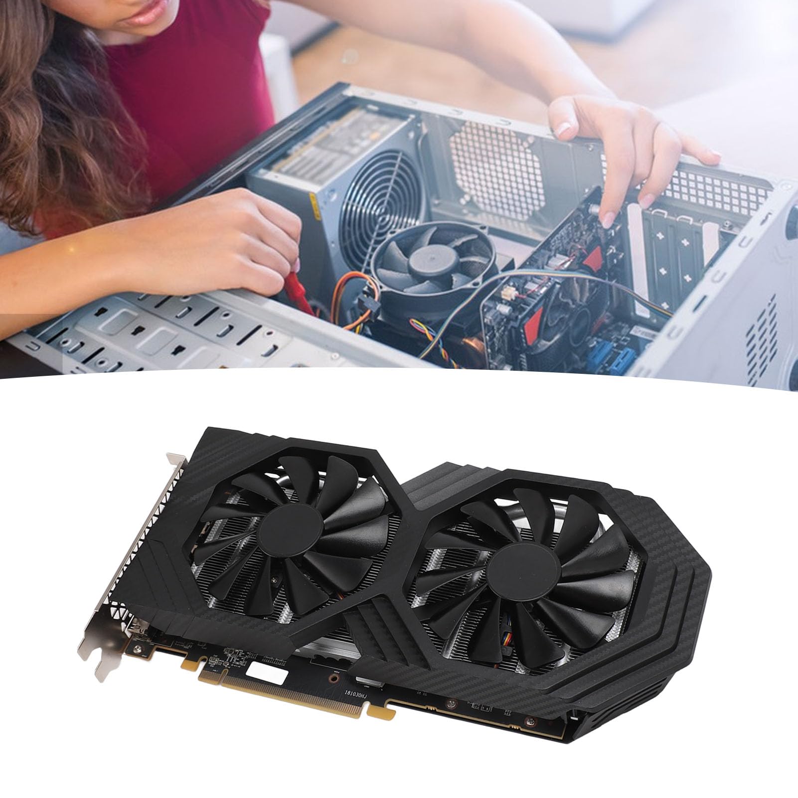 GPU, Scheda Grafica per PC da Gioco 8 GB GDDR5 256 Bit Scheda Grafica da Gioco PCI Express 3.0 X16 Doppia Ventola di Raffreddamento Scheda Grafica a Dissipazione del Calore