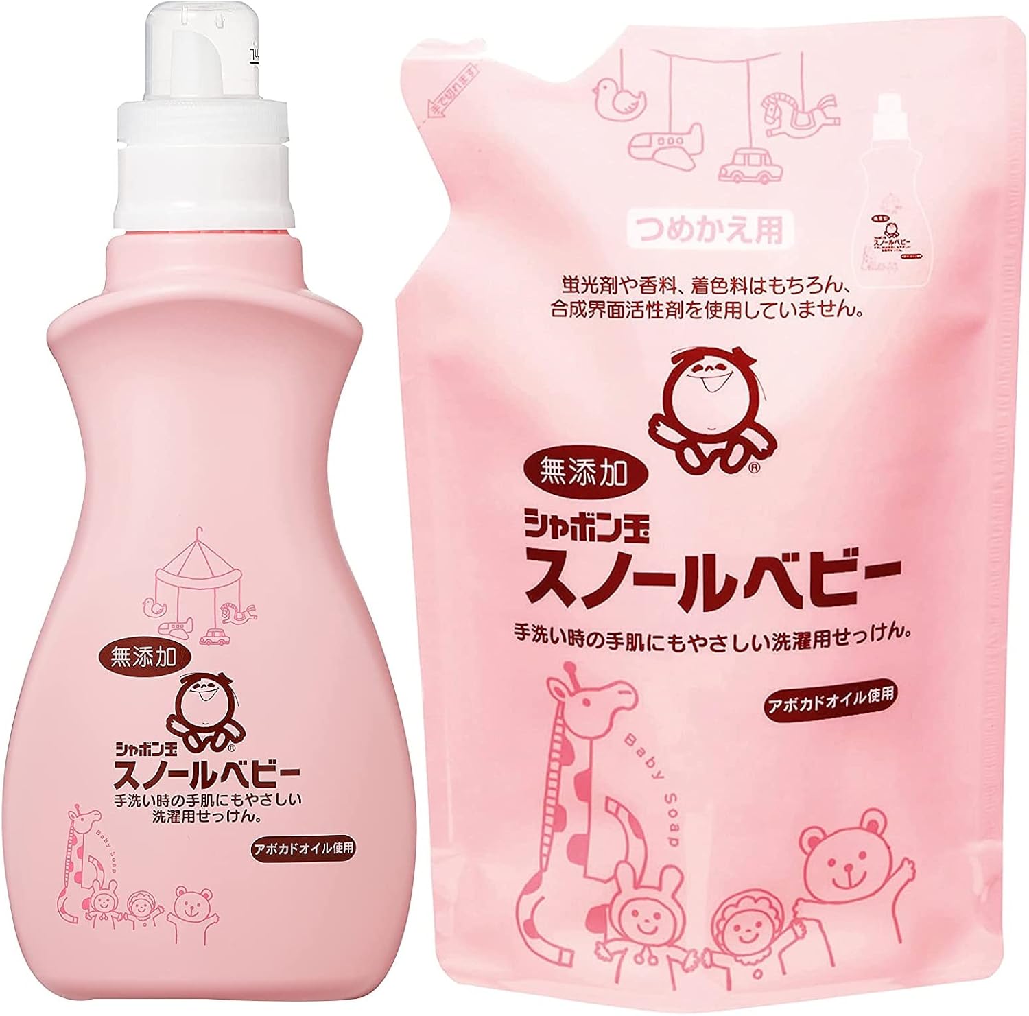 【まとめ買い】 シャボン玉石けん 無添加 せっけん スノールベビー 本体 800ml + 詰替え 650ml 衣料用液体石けん アトピー協会推薦品 柔軟剤不要