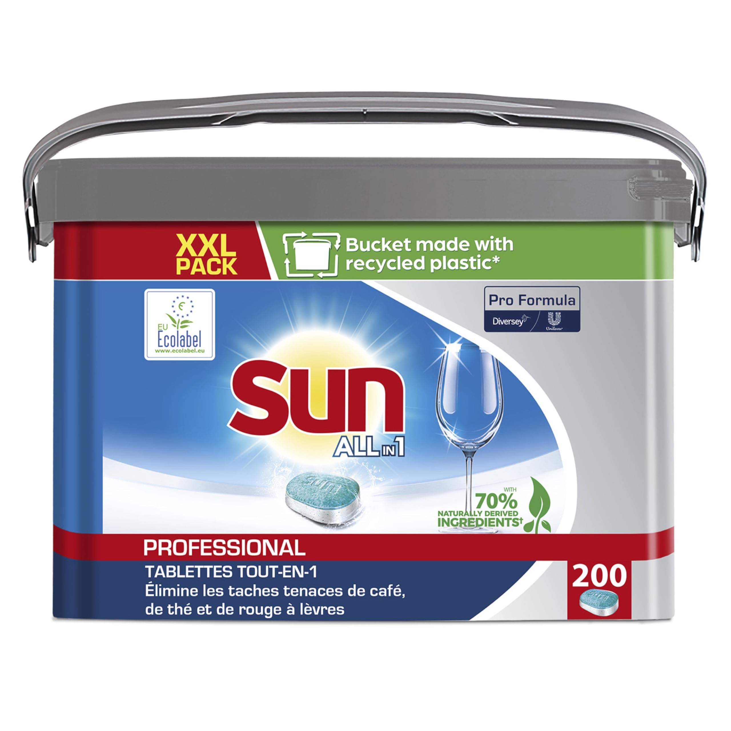 SUN Professionnel - Pastilles tout en un professionnelles pour lave-vaisselle - pack de 200