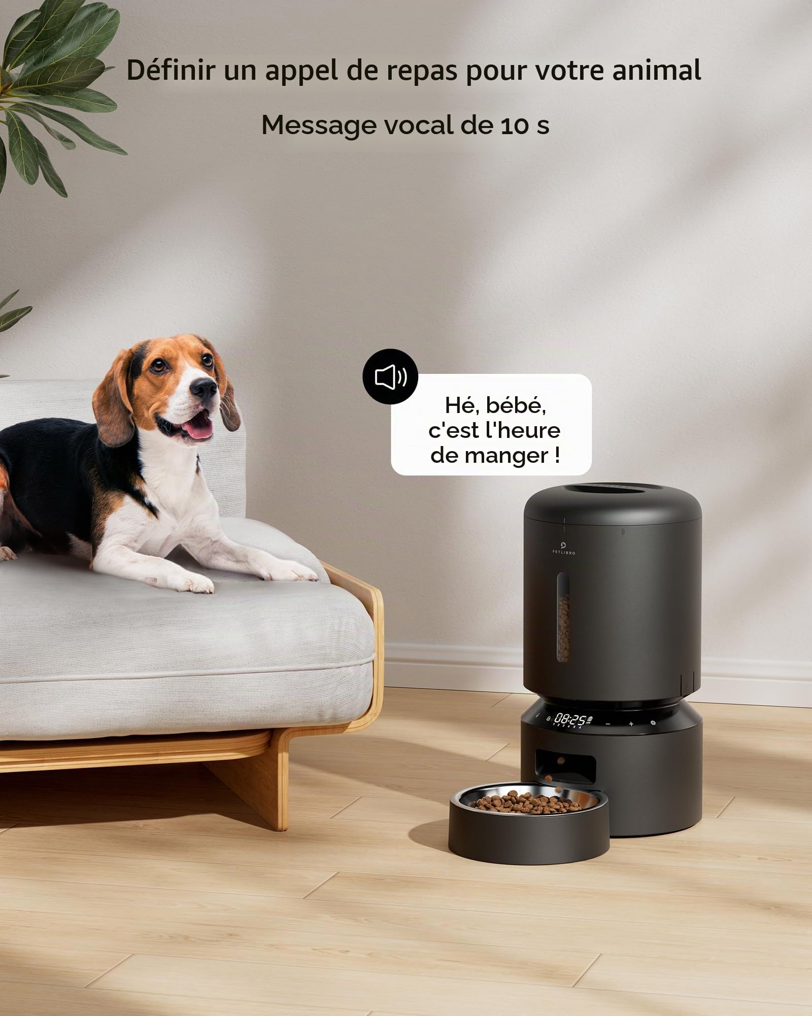 PETLIBRO Distributeur Automatique de Nourriture pour Chat, Triple Conservation avec Bol en Acier Inoxydable et Couvercle à Verrouillage Rotatif, jusqu'à 50 portions, 6 Repas par Jour, Grenier pour