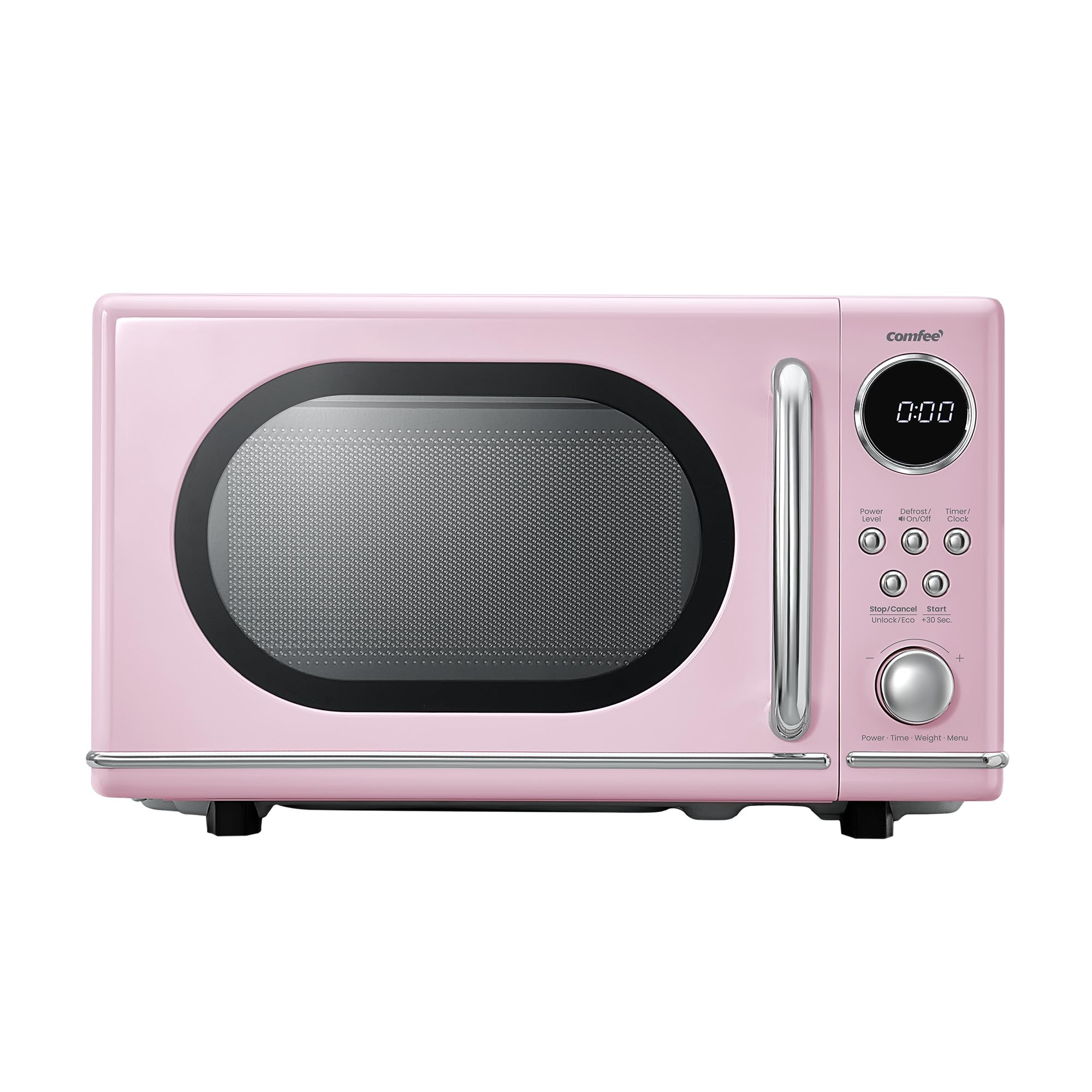 COMFEE’ Retro Countertop Microwave Oven, 0.7 Cu.Ft., 700W, Pink