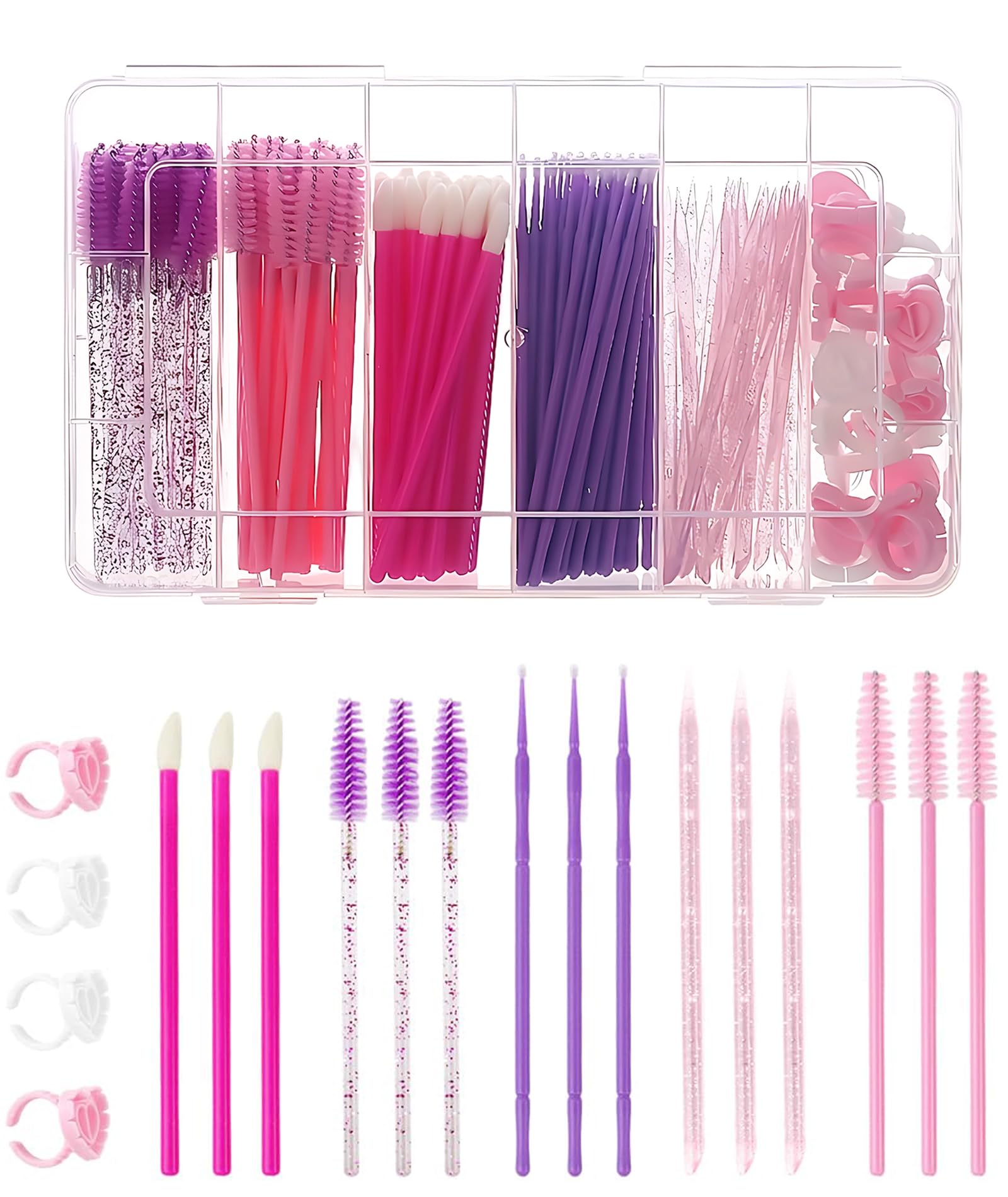 150Pcs Makeup Brush Kit Set for Women, Travel Makeup Tools with Lipstick Brush, Portable, Professional Makeup Accessories Kit with Crystal Sticks and Heart Trays-image-26