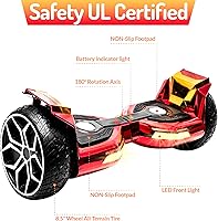 Vista 2 de 8.5” All Terrain Hover Board, Off Road Self Balancing Scooter with Bluetooth and LED Lights, UL2272 Safety Certified