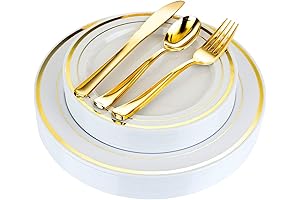 Disposable Christmas Plates Dinnerware Set With Flatware