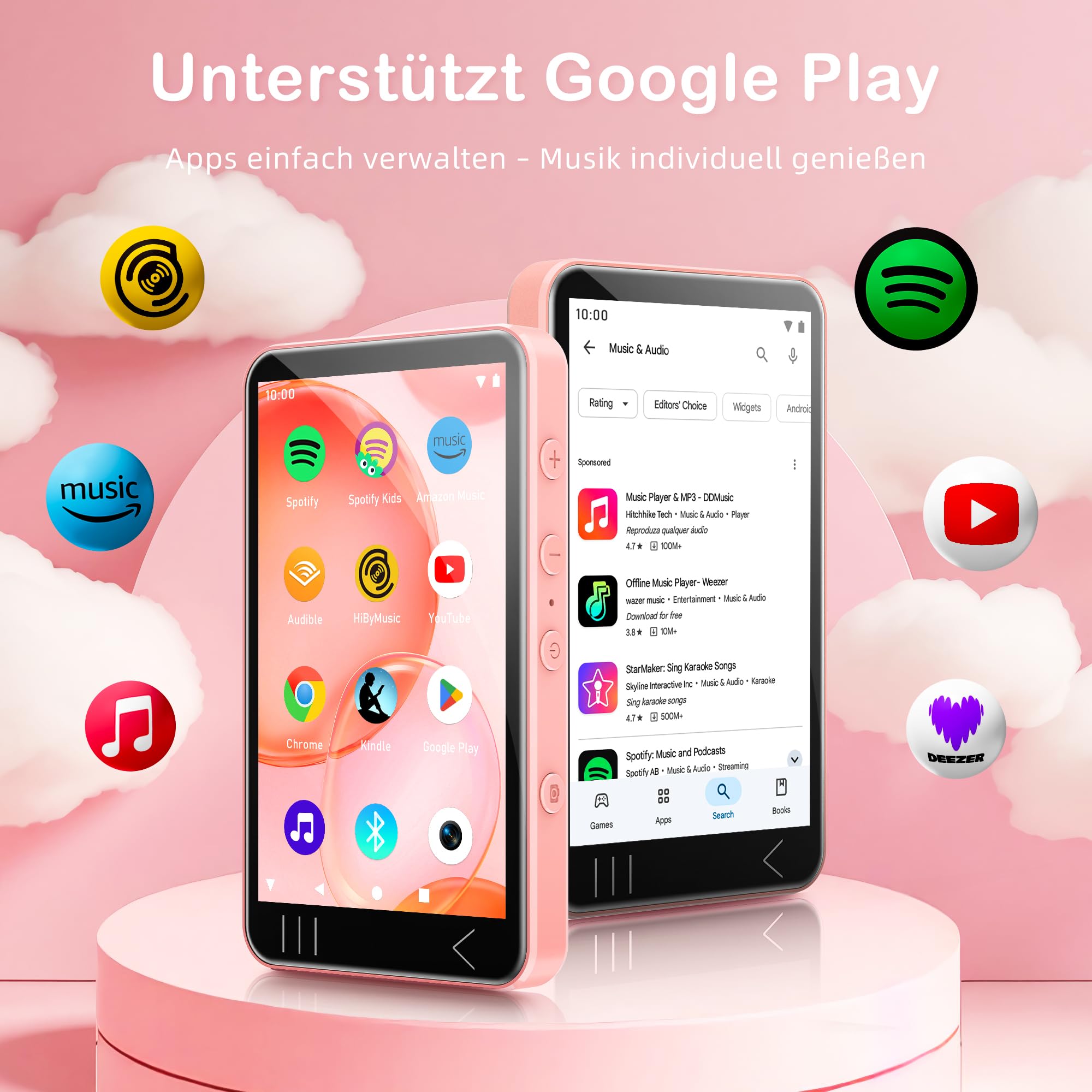 HIFI WALKER G7 MP3 Player mit Bluetooth & WLAN, Android 13, 144GB Speicher