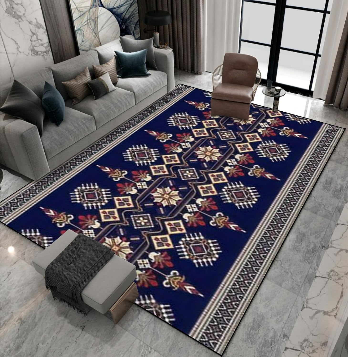 Tapis flanelle super doux imprimé 3D texture abstraite haut de gamme