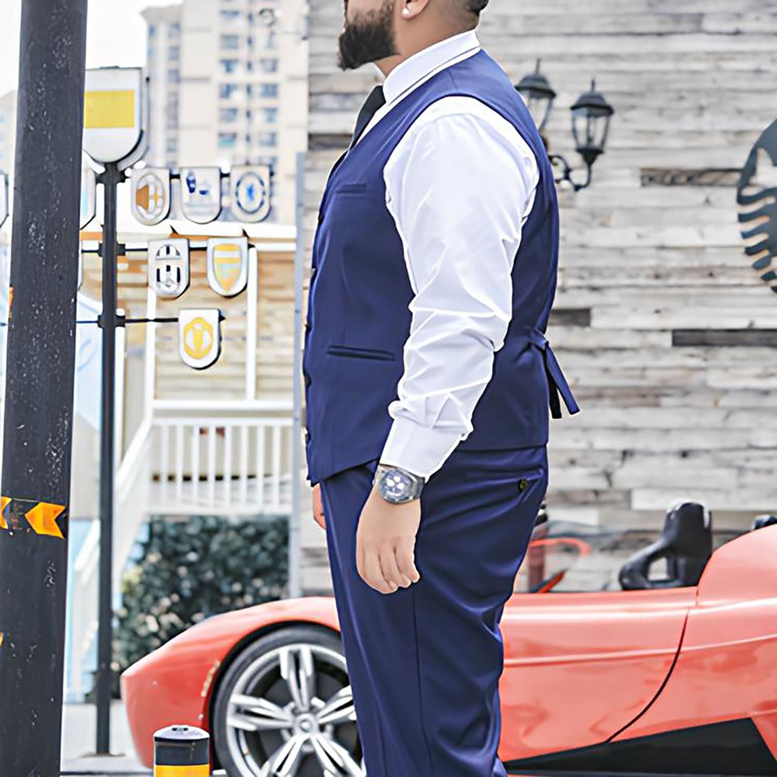 Gilet Estivo Da Uomo Per Taglie Forti E Alte, Classico Gilet Monopetto Da Matrimonio, Gilet Leggero Da Lavoro