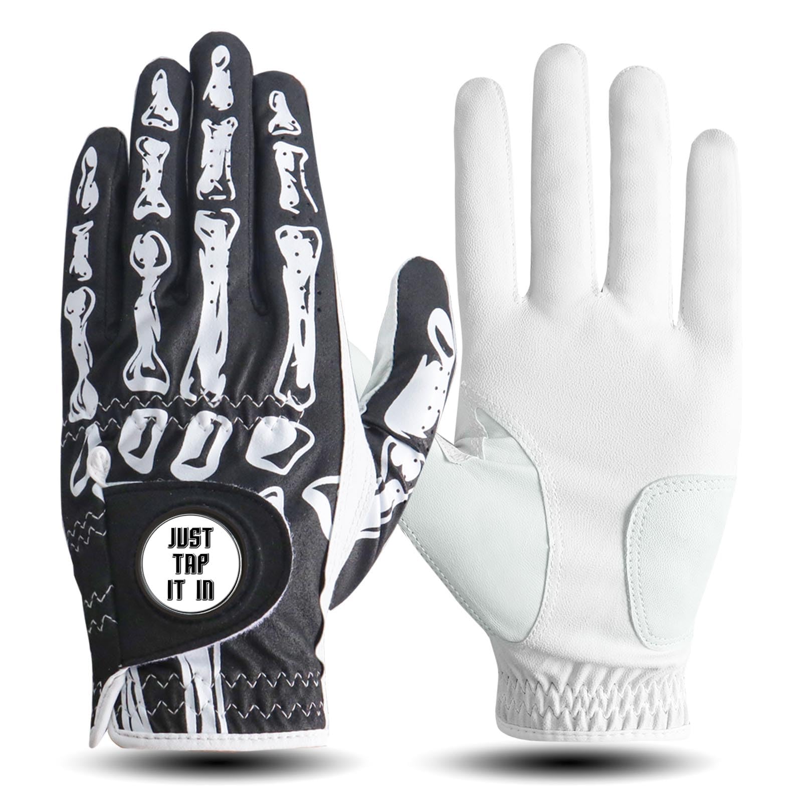 AXKAL Golf Gloves Men Left Hand Microfiber Premium All Weather Weathersof Grip Pack, Mens Golf Glove Comfortable Soft Outdoor (Black, L)