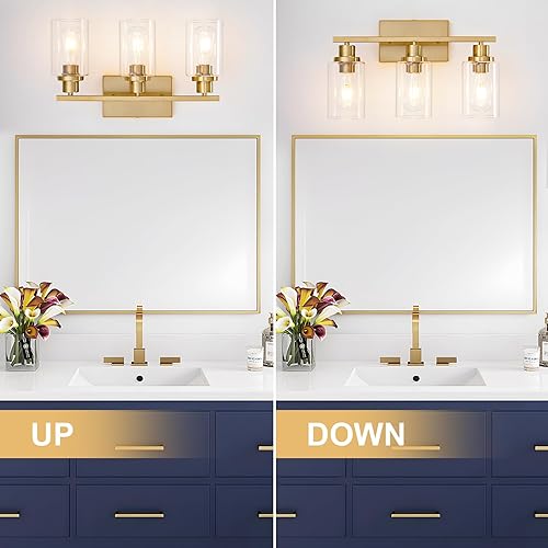 Miniatura 20 de Lámpara de baño de 3 luces, luz negra sobre espejo, moderna casa de campo, apliques de pared industriales rústicos para baño, dormitorio, sala