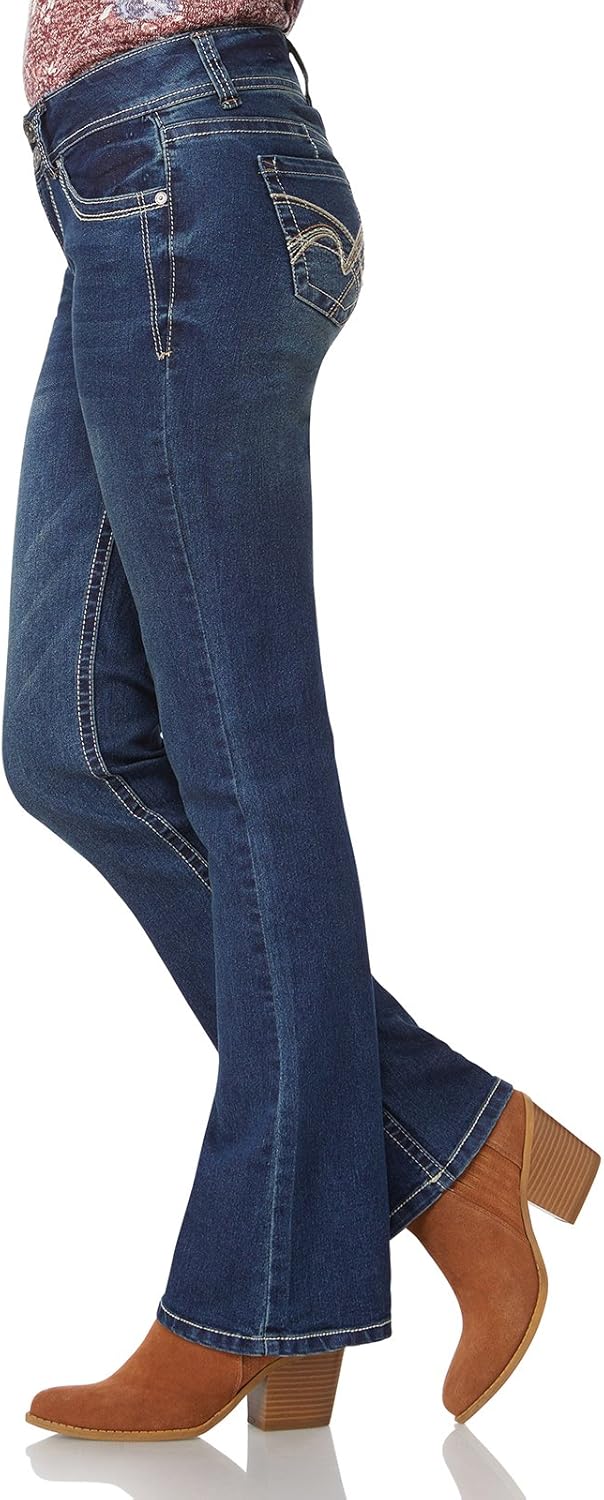 WallFlower Luscious Curvy Bootcut Jeans for Women, Mid-Rise Insta Stretch Denim, Size-Inclusive Juniors Jeans, Sizes 0 to 24