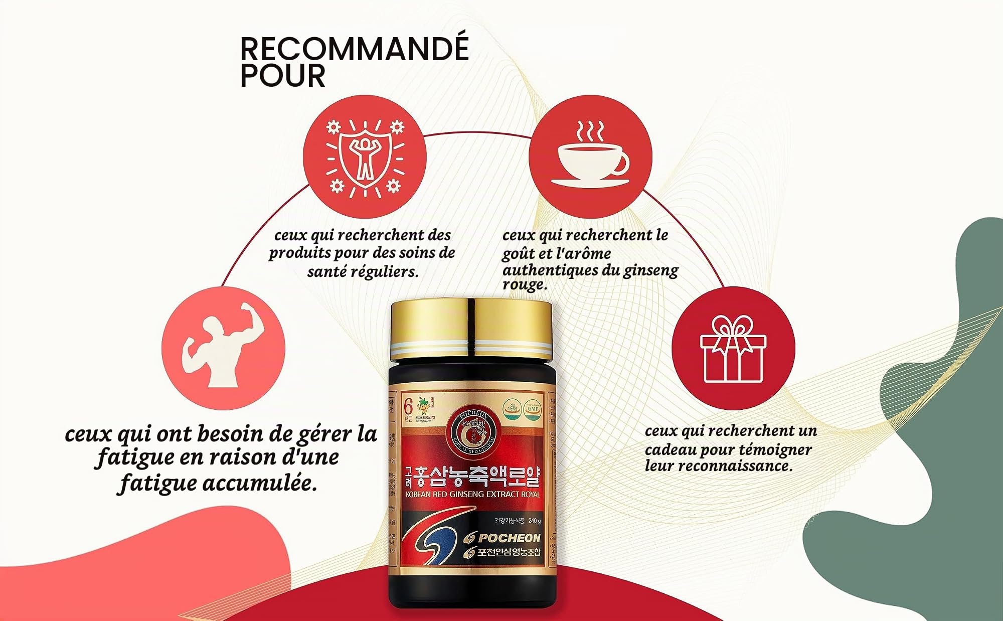 Pocheon Korean Red Ginseng Concentrated Pure Extract Royal 240g, Ginsenoside Rg1+Rb1+Rg3=6mg/g High Solid State 70% 6Years Root by Pocheon Ginseng Farmers Associate